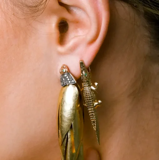 Alligator Yellow Gold Bite Ear