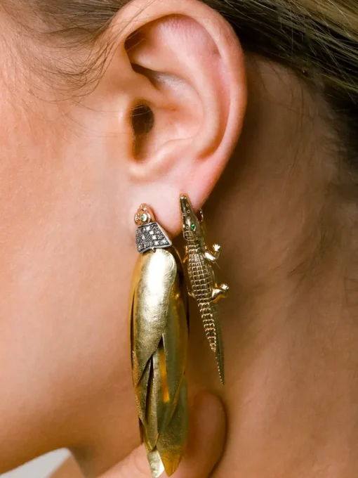 Alligator Yellow Gold Bite Ear
