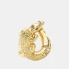 Alligator Yellow Gold Twist Earrings Right