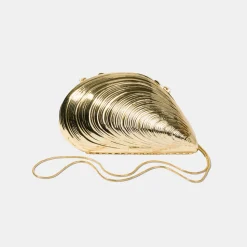 Bridget Metal Oyster Shell Clutch