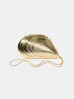 Bridget Metal Oyster Shell Clutch