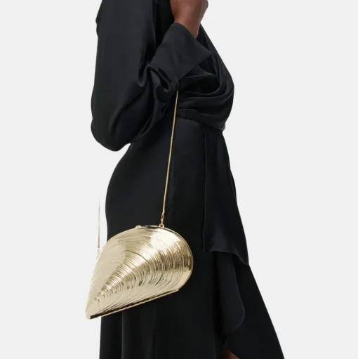 Bridget Metal Oyster Shell Clutch