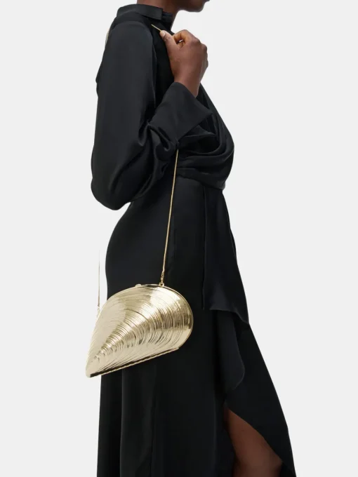 Bridget Metal Oyster Shell Clutch