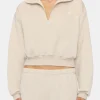 Cropped Half-Zip Sweatshirt