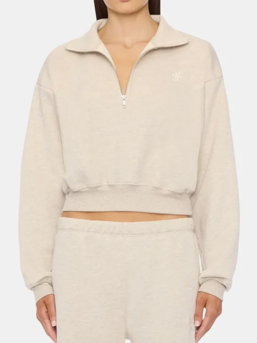 Cropped Half-Zip Sweatshirt
