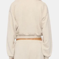 Cropped Half-Zip Sweatshirt