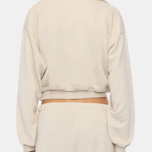 Cropped Half-Zip Sweatshirt
