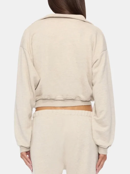 Cropped Half-Zip Sweatshirt
