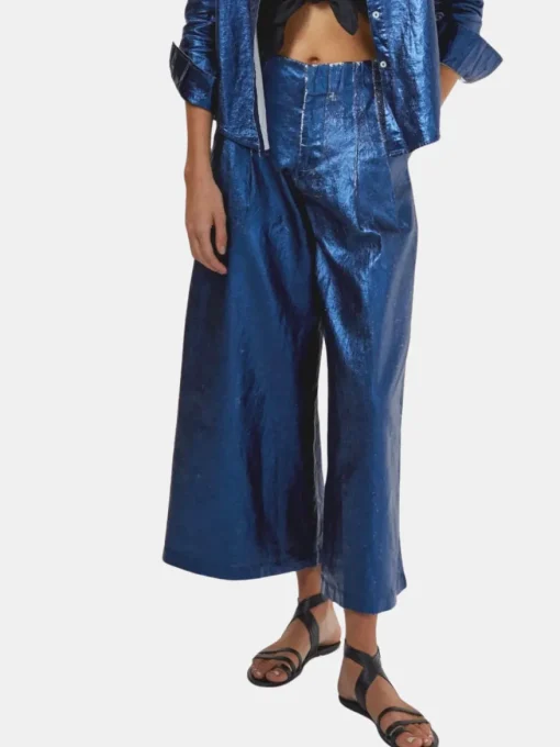Culotte Metallic Linen Pant