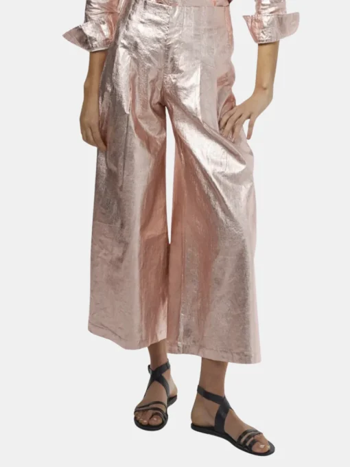 Culotte Metallic Linen Pant