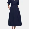 Deanna S/S Belted Midi Dress
