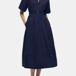 Deanna S/S Belted Midi Dress
