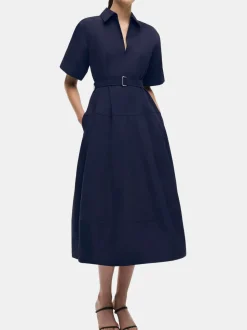 Deanna S/S Belted Midi Dress