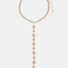 Deep Drop Pearl Lariat Necklace