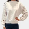 Embroidered Cotton Paisley Pullover