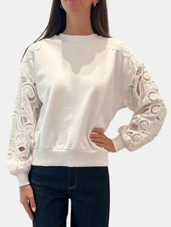 Embroidered Cotton Paisley Pullover
