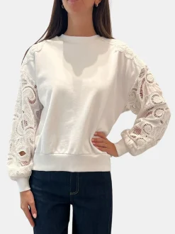 Embroidered Cotton Paisley Pullover