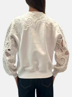 Embroidered Cotton Paisley Pullover