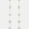 Falling Pearl and Crystal Dott Earrings
