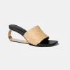 Frame Raffia Metal Heel Wedge