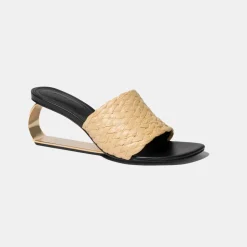 Frame Raffia Metal Heel Wedge