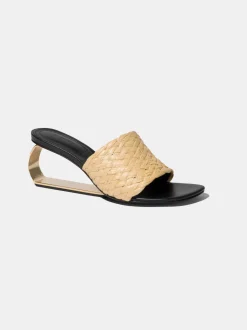 Frame Raffia Metal Heel Wedge