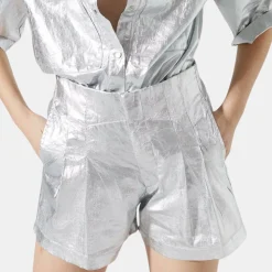 Frida Metallic Linen Shorts