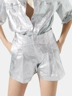 Frida Metallic Linen Shorts