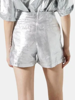 Frida Metallic Linen Shorts