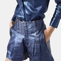 Frida Metallic Linen Shorts