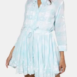 Gingham Print L/s Beach Dress