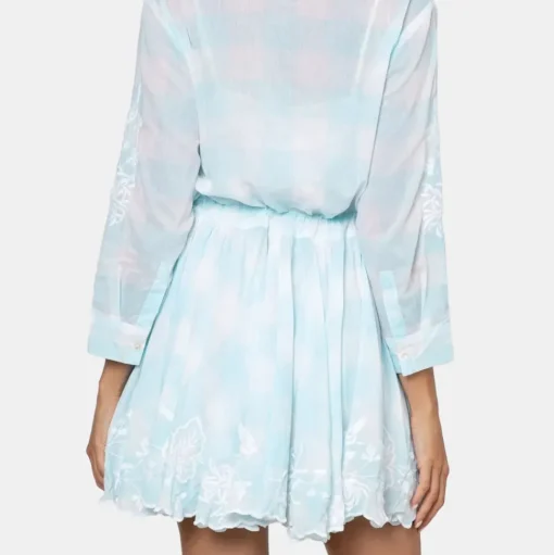Gingham Print L/s Beach Dress