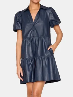 Havana Vegan Leather Mini Dress