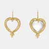 18k Braided Heart Earrings w/ Heart Rock Crystal