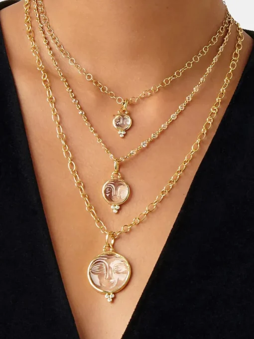 18k Moonface Pendant