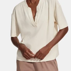 Kasey Mock Placket Rib Tee