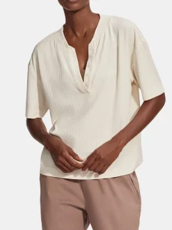 Kasey Mock Placket Rib Tee