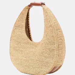 Large Raffia Moon Tote Bag