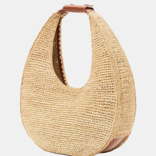 Large Raffia Moon Tote Bag