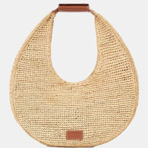 Large Raffia Moon Tote Bag