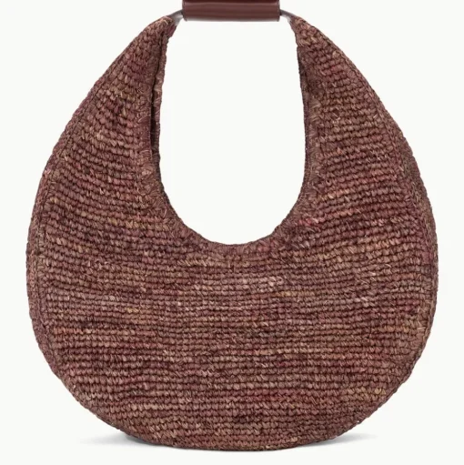 Large Raffia Moon Tote Bag