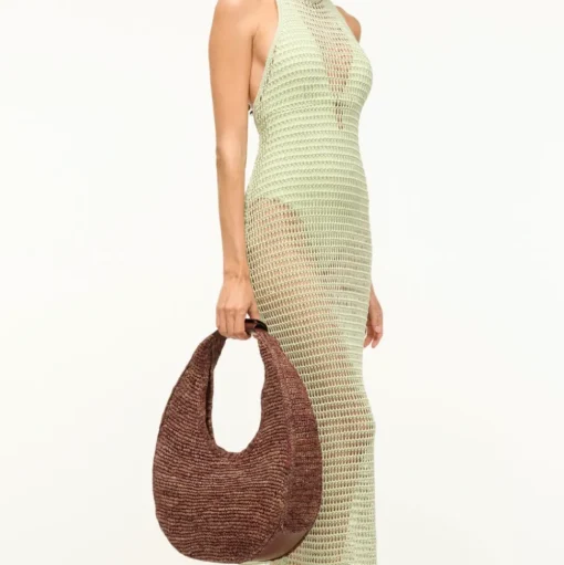 Large Raffia Moon Tote Bag