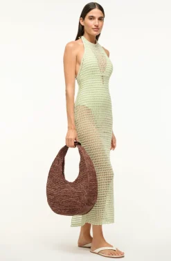 Large Raffia Moon Tote Bag