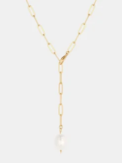 Lea Pearl Lariat Necklace