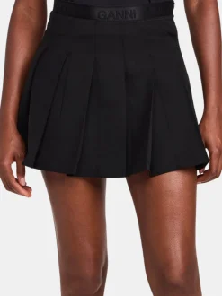 Light Twill Pleated Mini Skirt