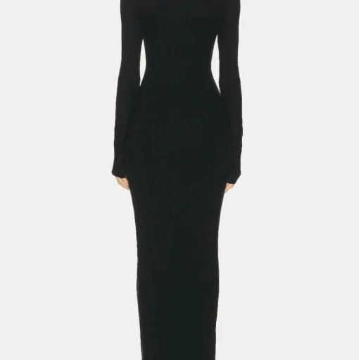 Long Sleeve Crewneck Dress Maxi