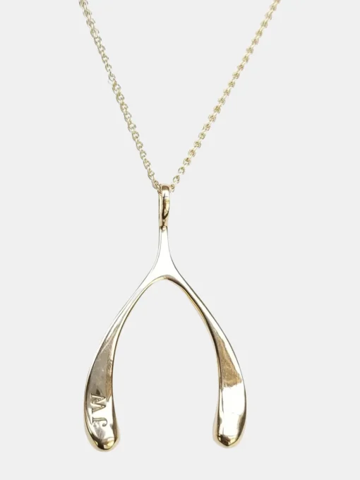 Lucky Gold Wishbone Necklace