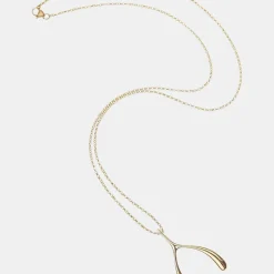 Lucky Gold Wishbone Necklace