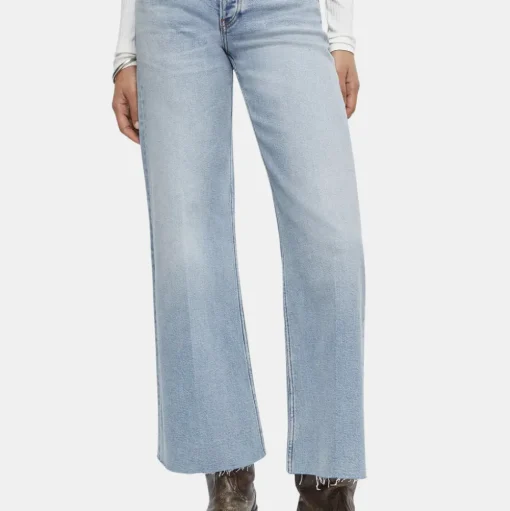 Mid Rise Wide Leg Crop Jean