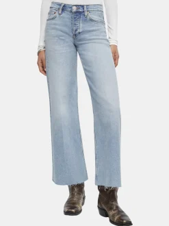 Mid Rise Wide Leg Crop Jean